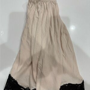 Aerie Cream Sleep Shorts with Black Lace New